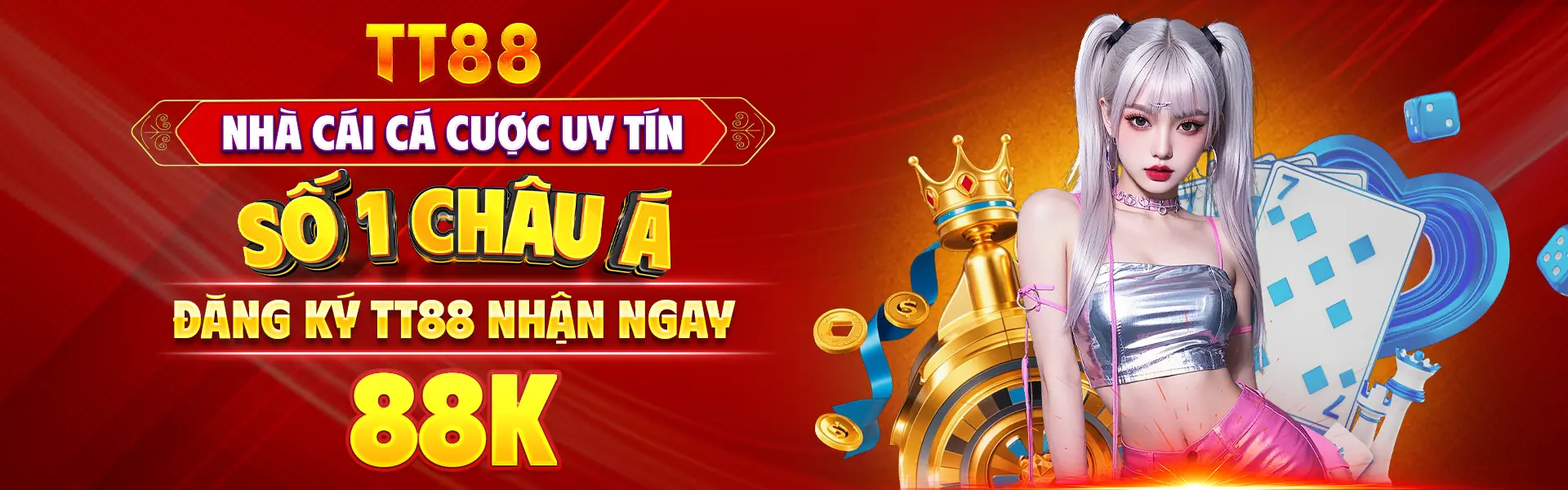 Banner TT88 Nhà cái số 1 Châu Á - Đăng ký nhận ngay 88K